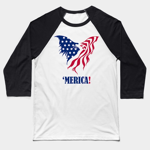 Patriotic eagle merica usa flag 4th of July outfit Baseball T-Shirt by jodotodesign